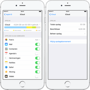 iCloud opslag upgraden